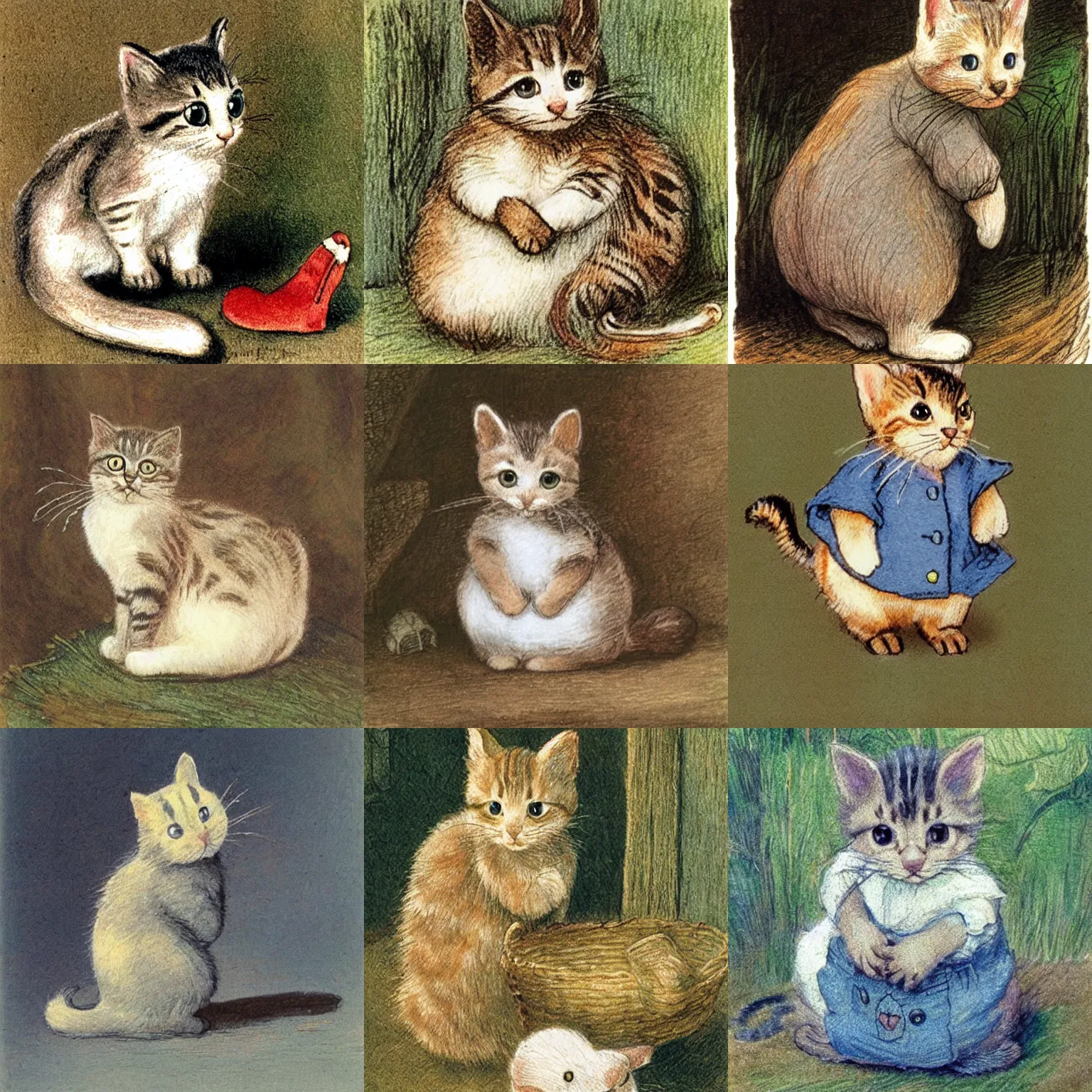 Prompt: baby cat by Beatrix Potter