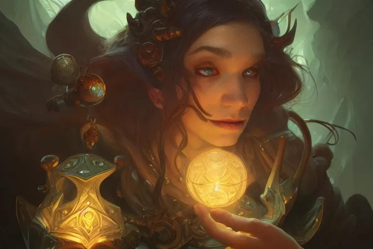 Image similar to photography of goblin, deep focus, d & d, fantasy, intricate, elegant, highly detailed, digital painting, artstation, concept art, matte, sharp focus, illustration, hearthstone, art by artgerm and greg rutkowski and alphonse mucha