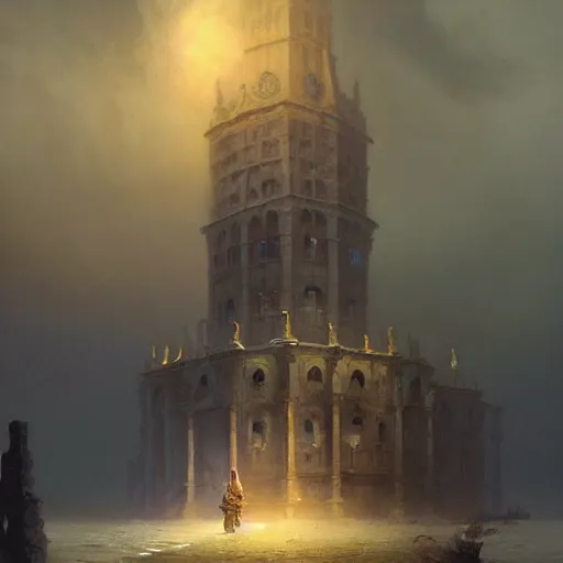 Prompt: a beautiful painting of a dark souls buildings by ivan aivazovsky and rhads and greg rutkowski and james gurney, in style of digital art, large crystal pillar, magic, mystic, hyper detailed, sharp focus, soft light. octane render. ray tracing. trending on artstation