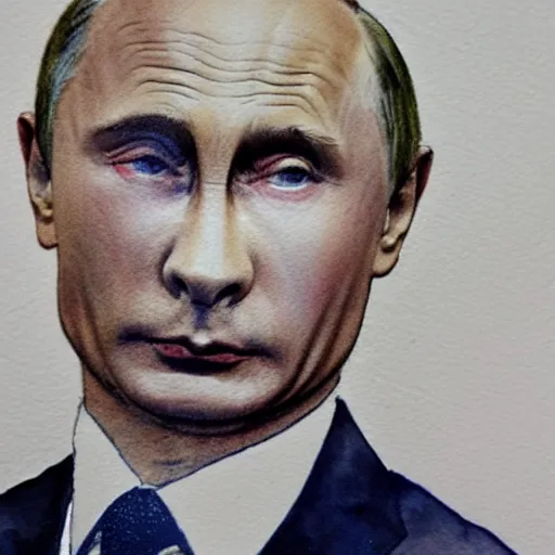 Image similar to vladimir putin, simple watercolour