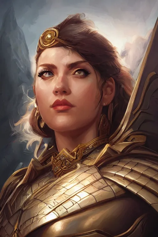 Image similar to amazon valkyrie athena, d & d, fantasy, portrait, highly detailed, headshot, digital painting, trending on artstation, concept art, sharp focus, illustration, art by artgerm and greg rutkowski and magali villeneuve