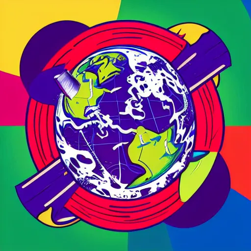 Image similar to 2 planet collapse particle fusion element macro cosmic art by butcher billy, sticker, colorful, illustration, highly detailed, simple, smooth and clean vector curves, no jagged lines, vector art, smooth andy warhol style