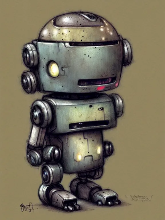 Image similar to a cute robot, muted colors, by jean - baptiste monge