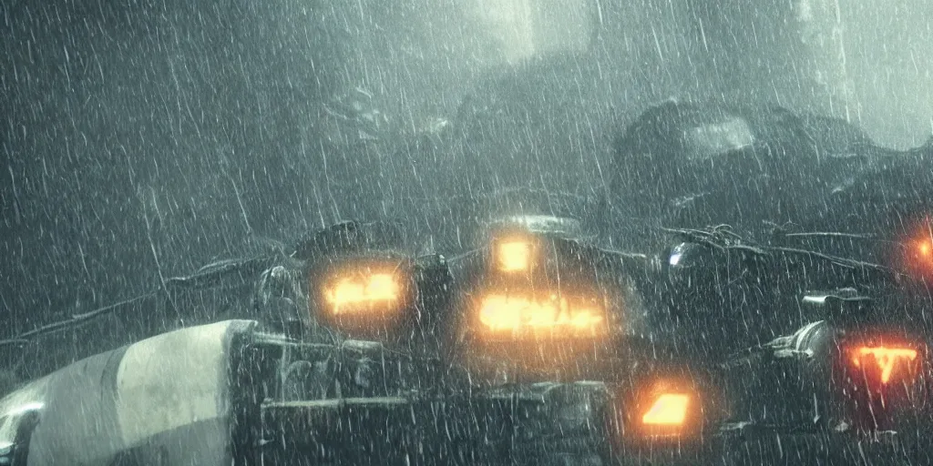 Image similar to screenshot from a renaissance airship cyberpunk cinematic masterpiece, first person shooter, rain, fps, cinematography, photo, photography, 4 k, by greg rutkowski, roger deakins