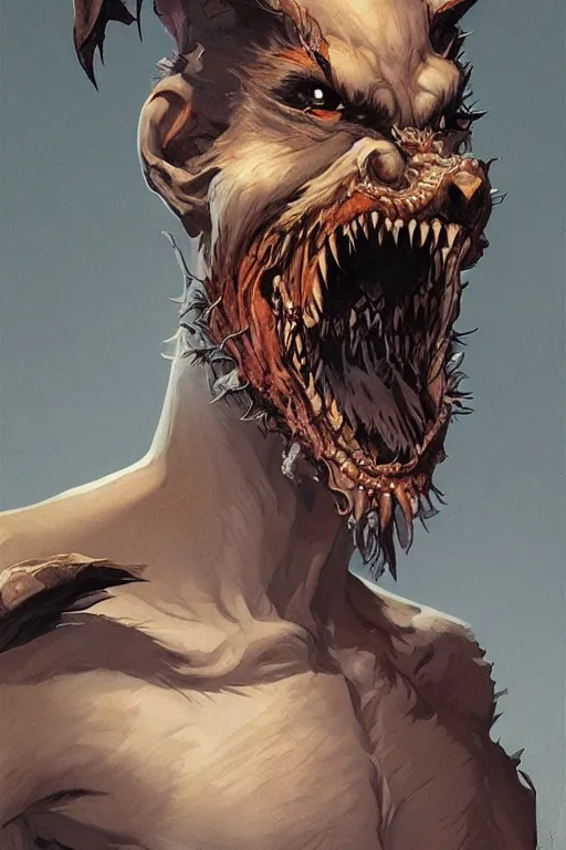 Image similar to portrait of the quail werewolf eater wearing eldritch greaves by artgerm and Craig Mullins, James Jean, Andrey Ryabovichev, Mark Simonetti and Peter Morbacher 16k