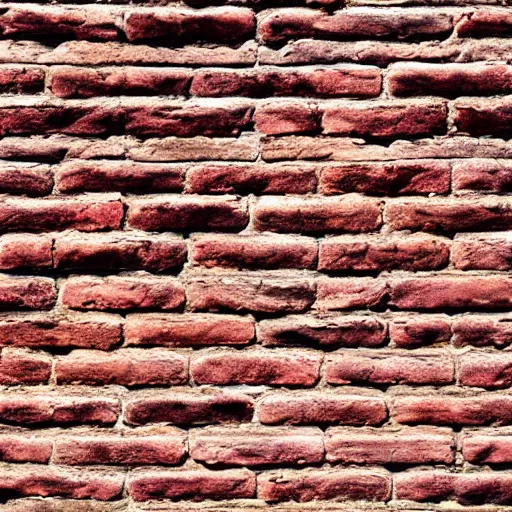 Prompt: base color texture of a brick wall, head - on photo, flat lighting