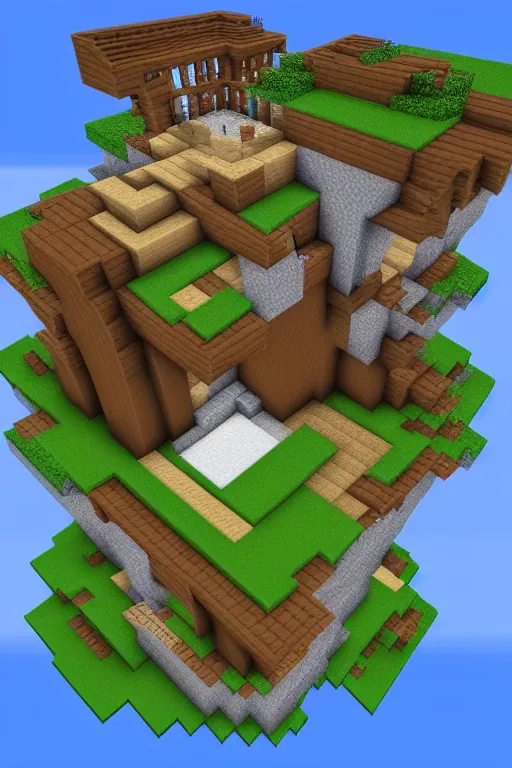 Image similar to minecraft sky mansion