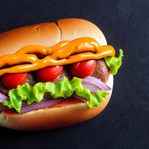 Prompt: a picture of a hot dog but it's a hamburger