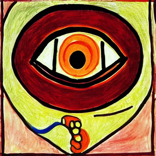 Prompt: horus eye illustration, 4 k, in the style of matisse, monet, botticelli, light and warm, high detail