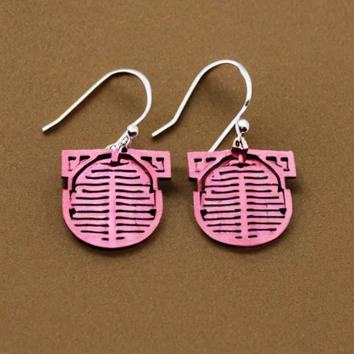 Image similar to segmented 2d laser cut earrings, doctor who