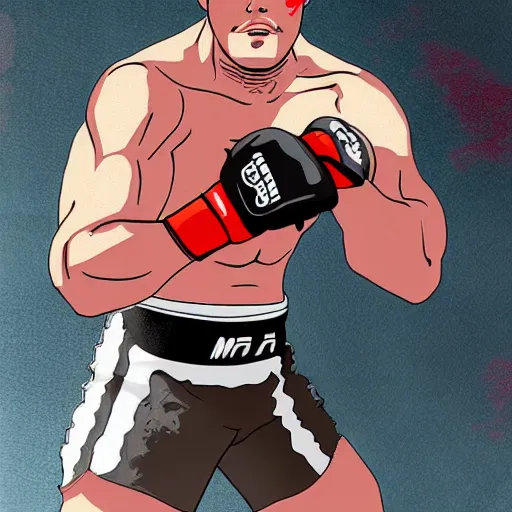 Image similar to vernon ramos mma fighter by studio ghibli