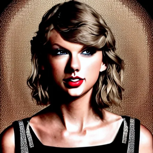 Image similar to taylor swift portrait, symmetrical features, perfect,