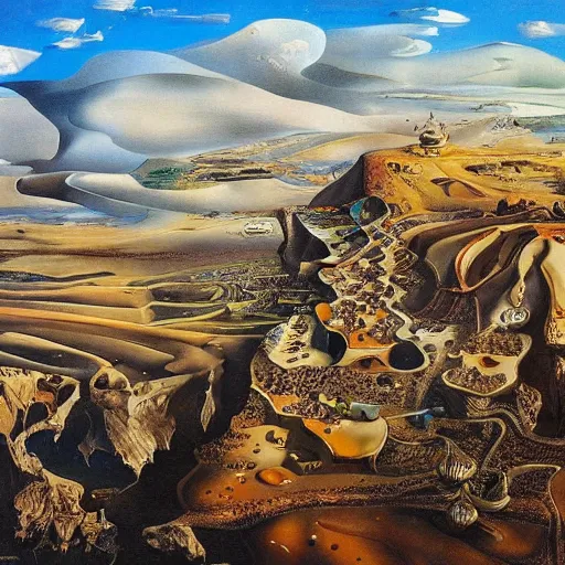 Image similar to kurdistan painted by salvador dali, highly detailed, insanely intricate, award winning art, trending on artstation