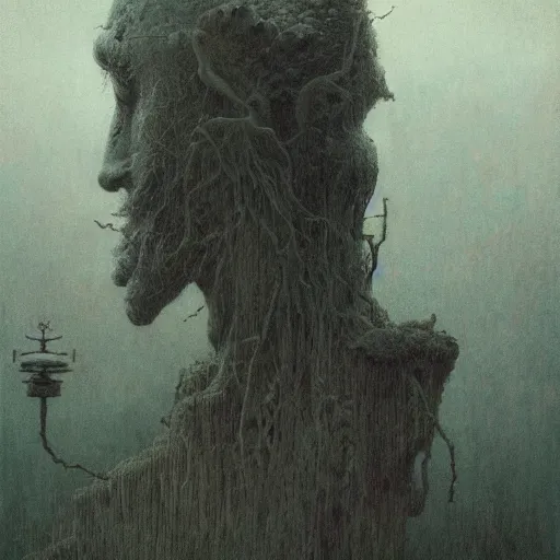 Prompt: ( ( ( ( ( by beksinski ) ) ) ) ), by zawadzki, by waterhouse, picture portrait of a modern yokai, haunting, photorealism, octane render, highly detailed, 8 k,