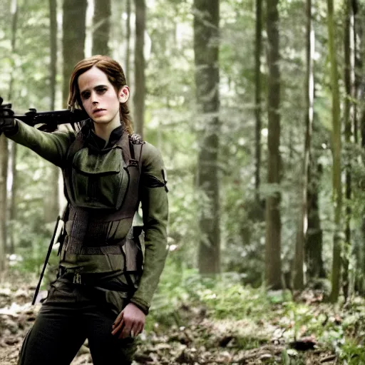 Prompt: still of emma watson in the hunger games