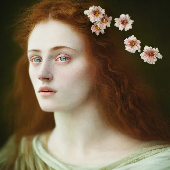 Prompt: Kodak Portra 400, 8K,ARTSTATION, Caroline Gariba, soft light, volumetric lighting, highly detailed, britt marling style 3/4 , extreme Close-up portrait photography of a beautiful woman how pre-Raphaelites,inspired by Ophelia paint, the face emerges from Pamukkale, hair are intricate with highly detailed realistic beautiful flowers , Realistic, Refined, Highly Detailed, interstellar outdoor soft pastel lighting colors scheme, outdoor fine art photography, Hyper realistic, photo realistic