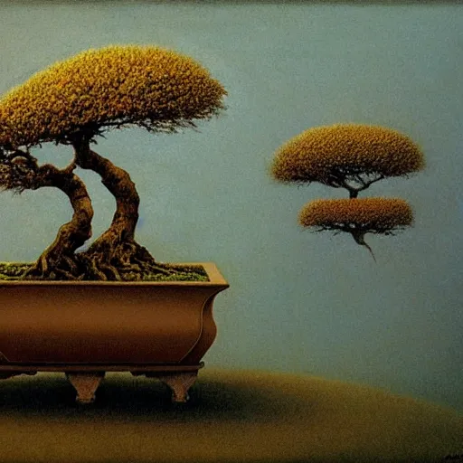 Prompt: bonsai by Beksinski