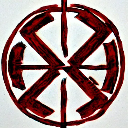 Image similar to red mark of cain symbol, highly detailed, concept art, artstaion