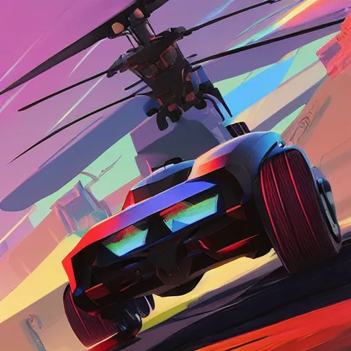 Image similar to helicopter vehicule concept design engine super cars rocket league tank mad max global illumination ray tracing hdr chromed reflexion, gta 5 comics official fanart behance hd artstation by jesper ejsing, by rhads, makoto shinkai and lois van baarle, ilya kuvshinov, ossdraws, synthwave, trending on artstation