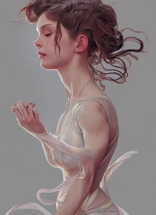 Image similar to ultra realistic illustration, ballerina, sci - fi, fantasy, intricate, elegant, highly detailed, digital painting, artstation, concept art, smooth, sharp focus, illustration, art by artgerm and alphonse mucha