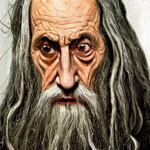 Prompt: high quality high detail painting by lucian freud, hd, saruman from lord of the rings