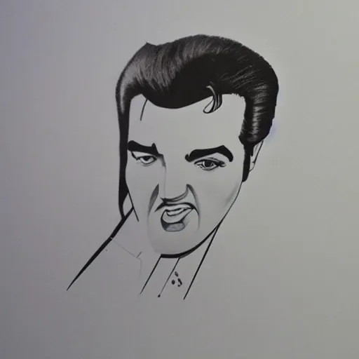 Prompt: caricature of elvis presley, style of archille superbi