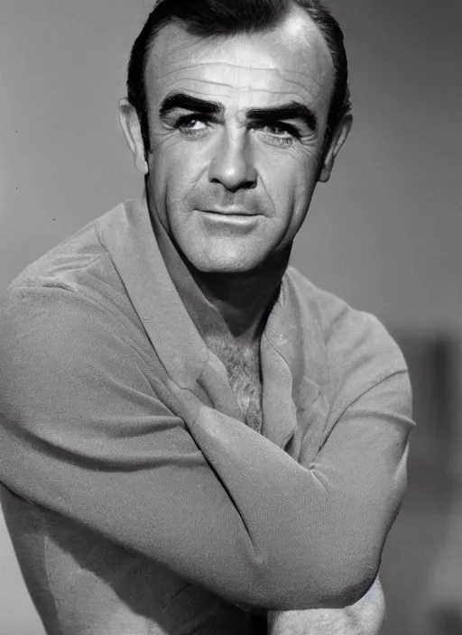 Image similar to young sean connery portrait, face and shoulders focus