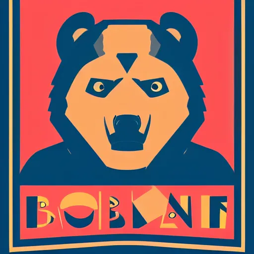 Image similar to Propaganda poster of a dictator bear, sticker, highly detailed, colorful, illustration, drama, smooth and clean vector curves, no jagged lines, vector art, smooth