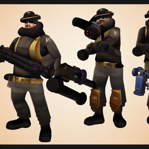 Prompt: A minigun in the style of team fortress2