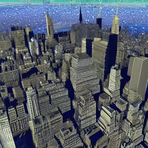 Image similar to new york made out of bees, 4 k octane engine unreal engine epic good cool wow