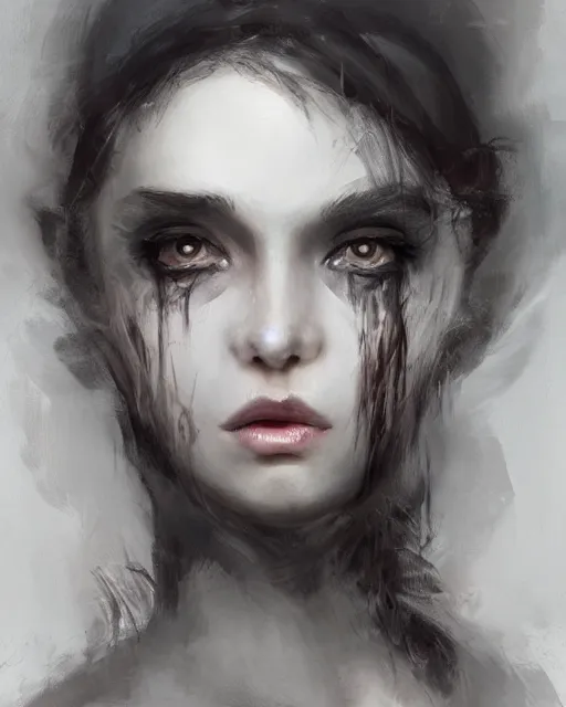 Prompt: portrait photo of demon girl, dreamy and ethereal, expressive pose, big black eyes, exciting expression, fantasy, intricate, elegant, dark and moody smoke, highly detailed, digital painting, artstation, concept art, smooth, sharp focus, illustration, art by ryan hewett, kodak portra 4 0 0
