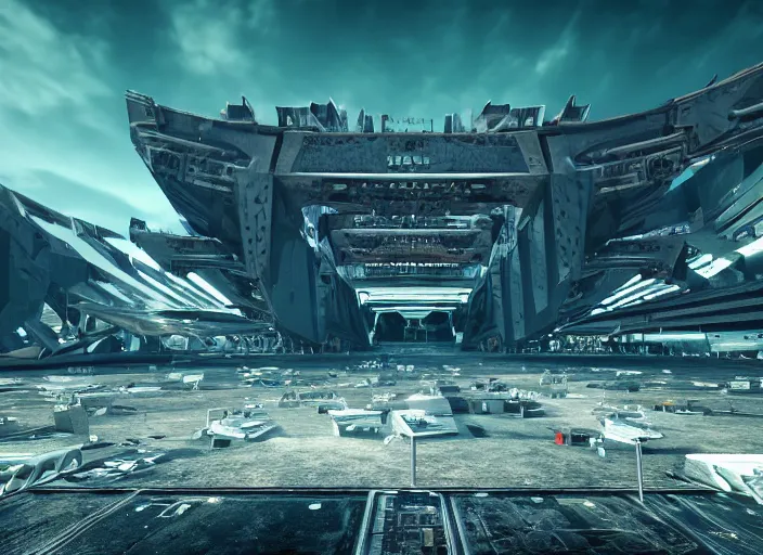 Image similar to ultra realistic, mainstage design of harder styles music festival in 2 0 5 0, futuristic, brutalism, octane render, sharp focus cinematic lighting, dramatic perspective, highly detailed, 4 k, 8 k