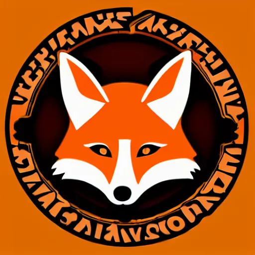 Prompt: text logo for a video sharing website that looks like a fox, vibrant logo and background solid color
