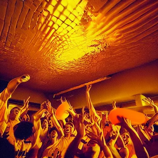 Image similar to “ orange crush flooding the house through the ceiling ”