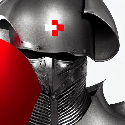 Prompt: man in crusader armor and cape with big red cross on it digital art realistic high detail