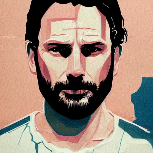 Image similar to Rick Grimes picture by Sachin Teng, asymmetrical, dark vibes, Realistic Painting , Organic painting, Matte Painting, geometric shapes, hard edges, graffiti, street art:2 by Sachin Teng:4