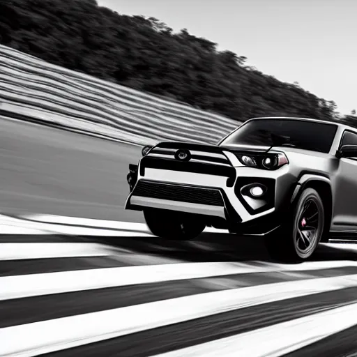 Image similar to GT4 4Runner black plain livery simple mono color, racing on track photo 2022