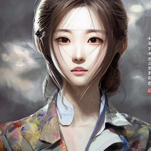 Prompt: dynamic composition, motion, ultra-detailed, incredibly detailed, a lot of details, amazing fine details and brush strokes, colorful and grayish palette, smooth, HD semirealistic anime CG concept art digital painting, watercolor oil painting of a young office lady, by a Chinese artist at ArtStation, by Huang Guangjian, Fenghua Zhong, Ruan Jia, Xin Jin and Wei Chang. Realistic artwork of a Chinese videogame, gradients, gentle an harmonic grayish colors.
