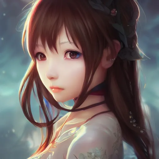 cute girl anime portrait, extremely detailed eyes, | Stable Diffusion ...