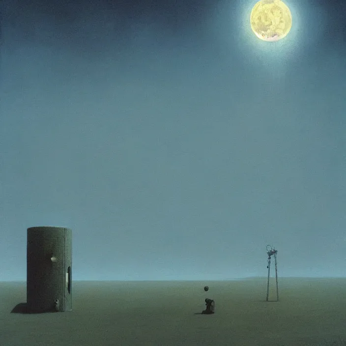 Prompt: the moon is calling me home, science fiction, Edward Hopper and James Gilleard, Zdzislaw Beksinski, highly detailed