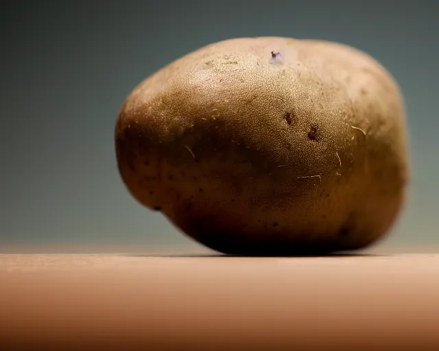 Prompt: elon musk stuck inside a potato, dof and bokeh