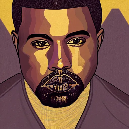 Prompt: art nouveau illustration of kanye west, highly detailed, sharp focus, smooth, 4 k