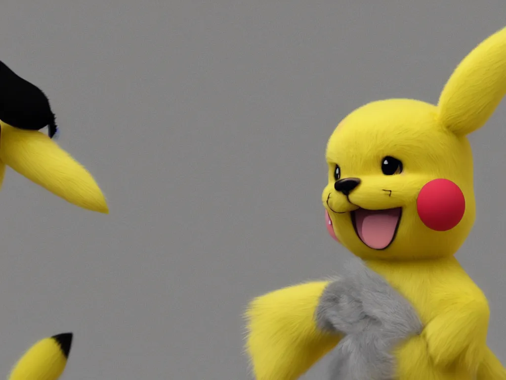 Image similar to furry Pikachu in real life, 8k resolution, ultrarealistic