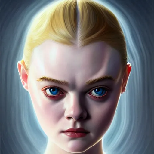 Prompt: symmetry!! portrait of elle fanning in irobot, horror, fashion, dark!! intricate, elegant, highly detailed, digital painting, artstation, concept art, smooth, sharp focus, illustration, art by artgerm and frank frazetta and peter paul rubens