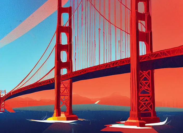 Image similar to Golden gate bridge, by Petros Afshar