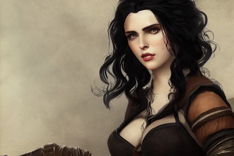 Prompt: A portrait of a seductive Yennefer from the Witcher Games by Marc Hill, highly detailed, trending on artstation, award winning, H 768