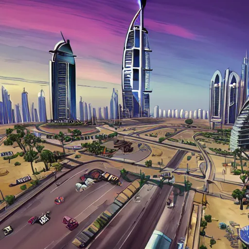 Prompt: gta : dubai, official fanart