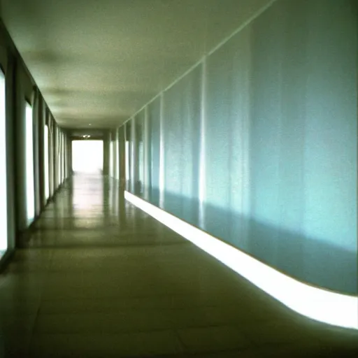 Image similar to Beautiful cameraphone 2000s, soft liminal Photograph of foggy hallway pool