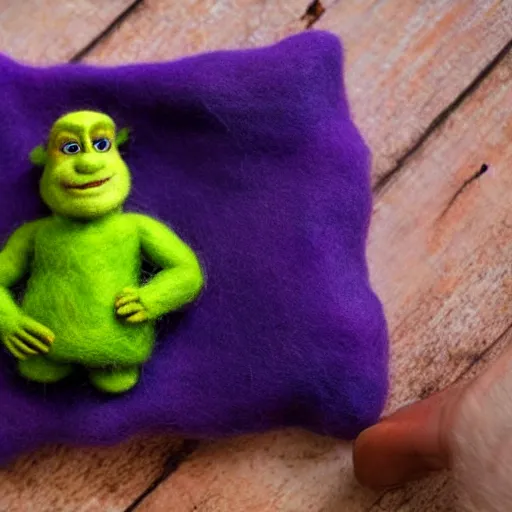 Image similar to shrek needle felted + needle felting art