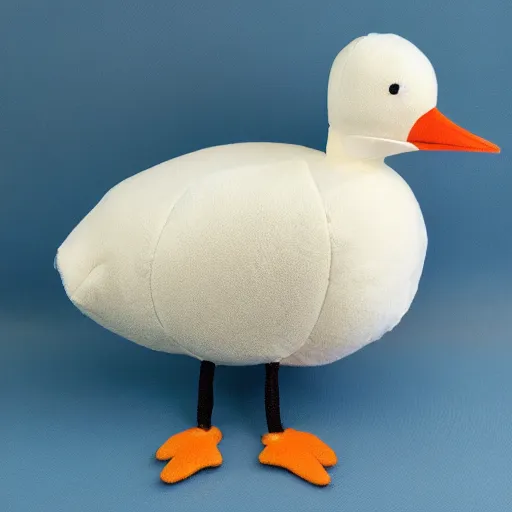 Image similar to round plush of a stork wearing a suit